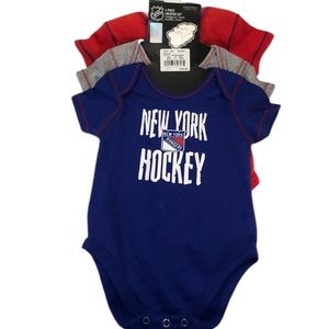 12 month NHL Rangers Onesies 3 pack